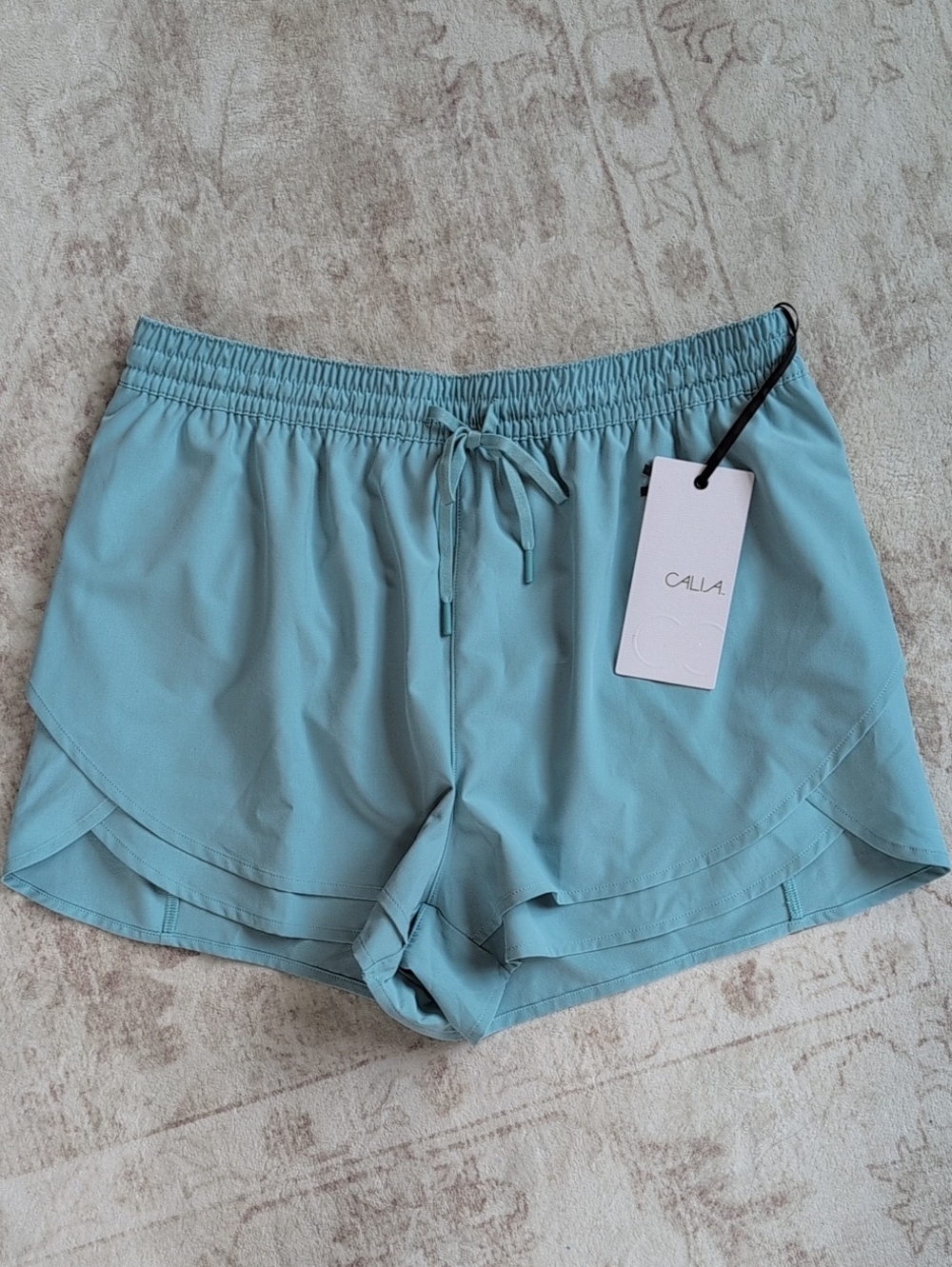 Calia Women’s Patina Blue High Rise Step Up Shorts, Size Small